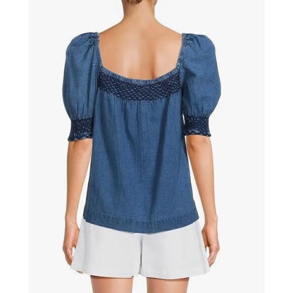 Faherty Presley 100% Organic Cotton Chambray Shirt NWT Size Small - Picture 7 of 13